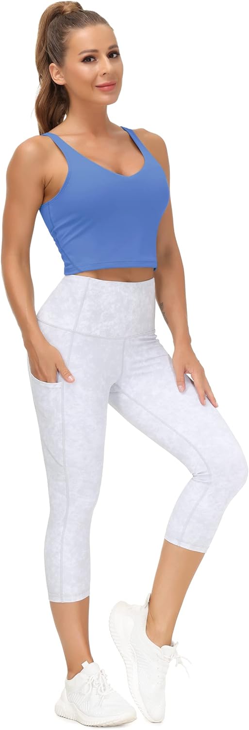THE GYM PEOPLE Womens' Sports Bra Longline Wirefree Padded with Medium Support - Image 5