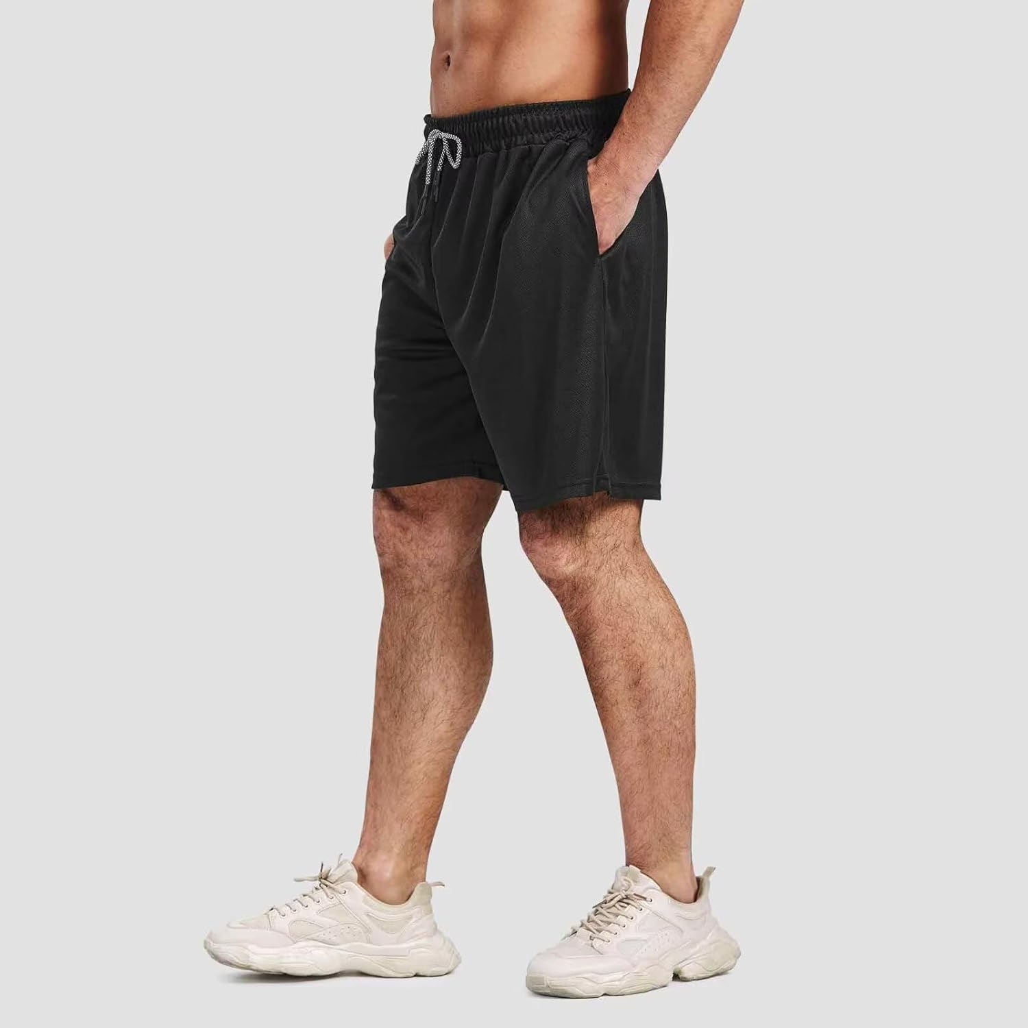 5 Pack Gym Shorts for Men 7 inch, Mens Athletic Running Shorts Dry Fit & Mesh Active Workout Shorts for Men with Pockets - Image 3