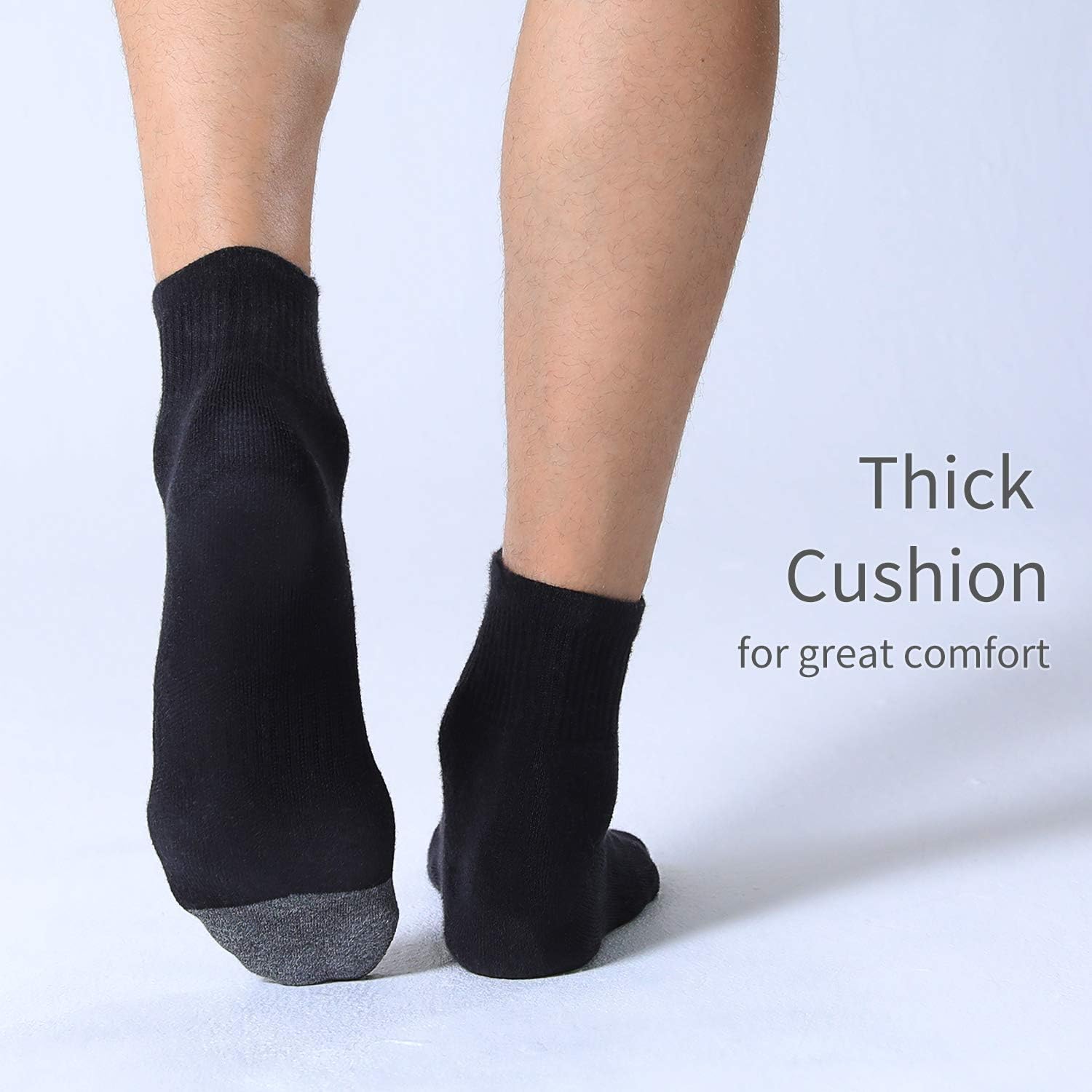 FITRELL 6 Pack Men's Athletic Ankle Socks Cushioned Sports Running Socks 7-9/9-12/12-15 - Image 5
