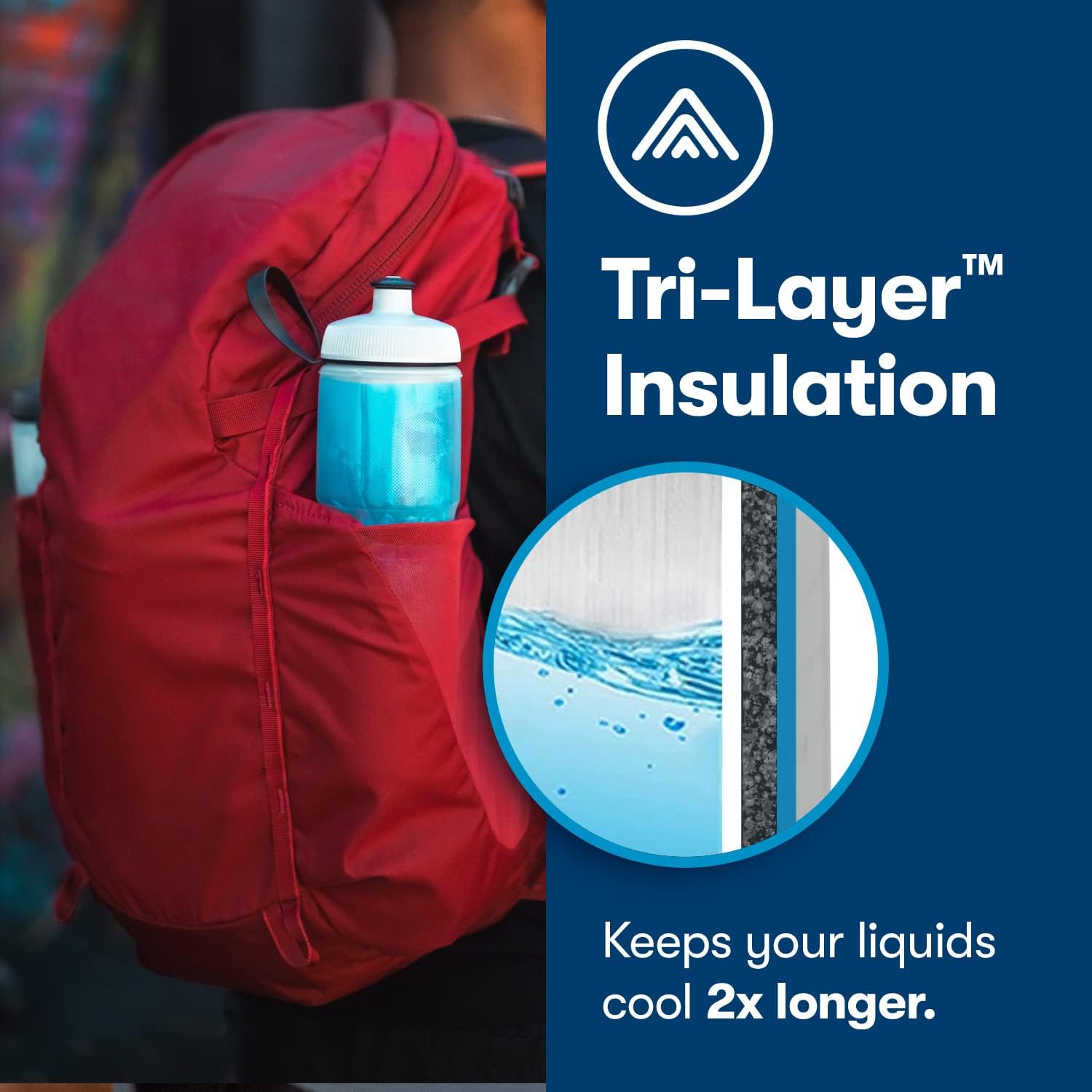 Polar Bottle Sport Insulated Water Bottle - Leak Proof Water Bottles Keep Water Cooler 2X Longer Than a Regular Reusable Water Bottle -BPA-Free, Sport & Bike Squeeze Bottle with Handle - Image 3