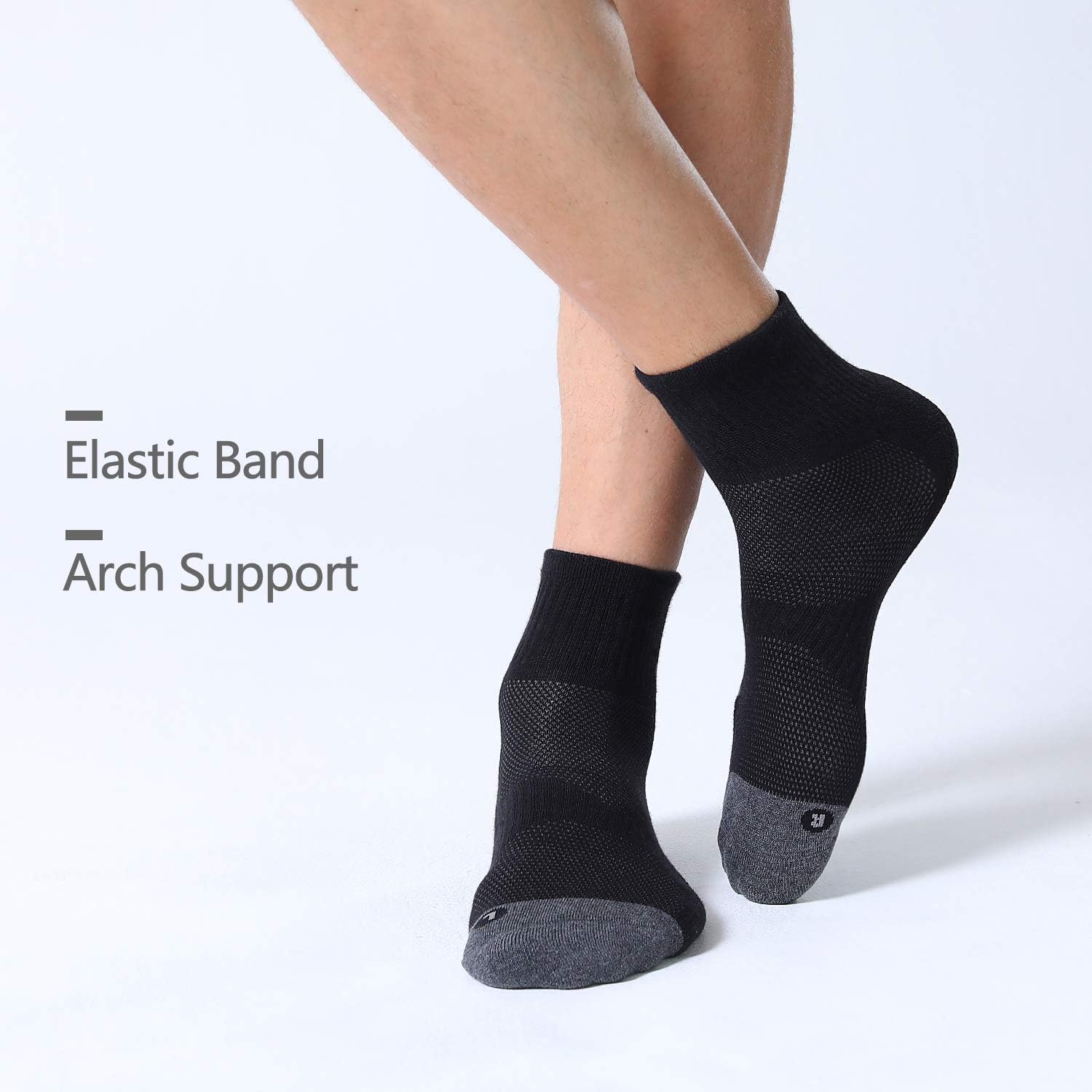 FITRELL 6 Pack Men's Athletic Ankle Socks Cushioned Sports Running Socks 7-9/9-12/12-15 - Image 3