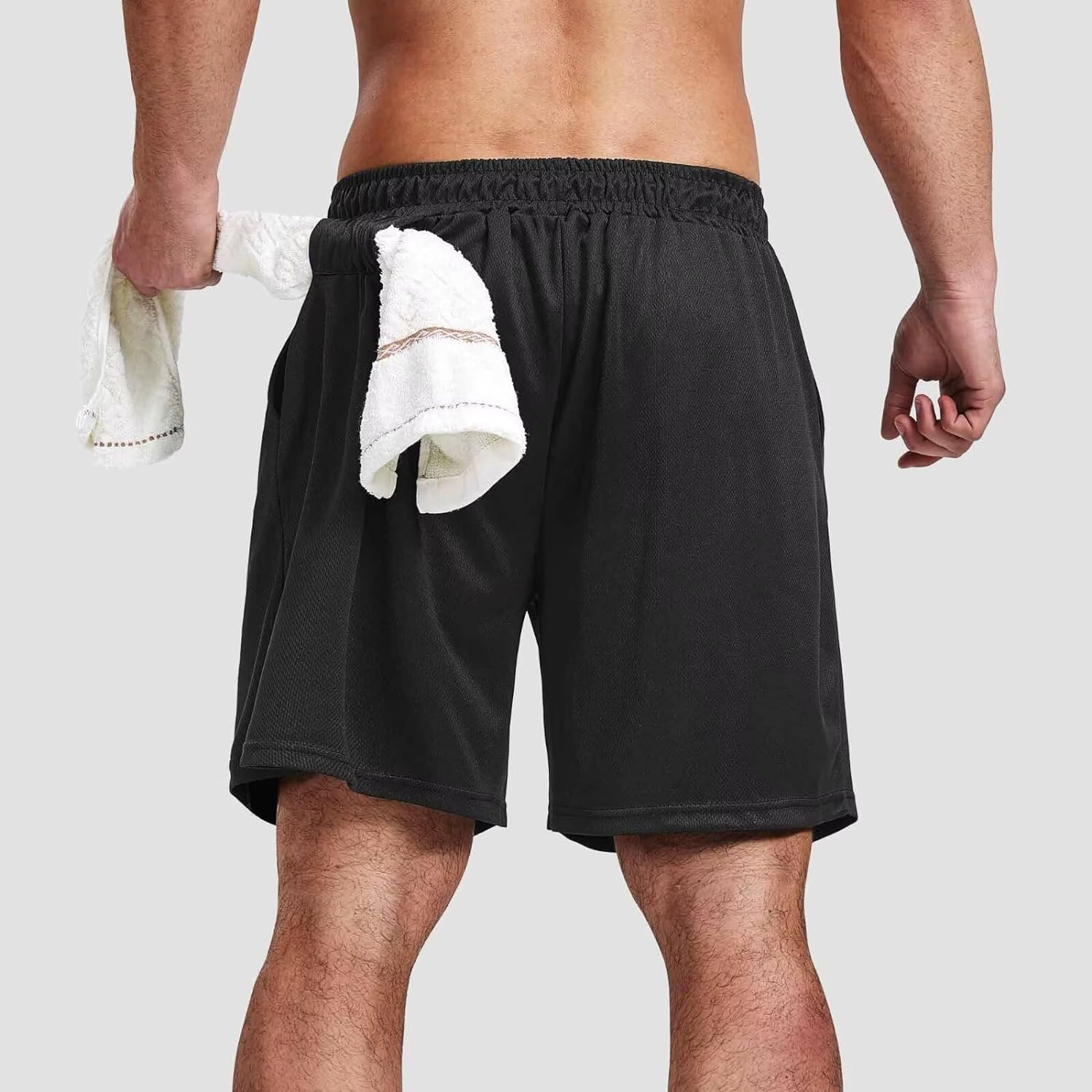 5 Pack Gym Shorts for Men 7 inch, Mens Athletic Running Shorts Dry Fit & Mesh Active Workout Shorts for Men with Pockets - Image 2