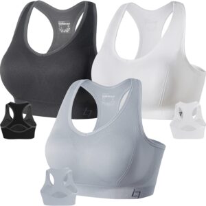 FITTIN Racerback Sports Bras for Women - Padded Seamless High Impact Support for Yoga Gym Workout Fitness